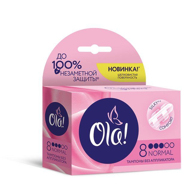 фото упаковки Ola! Tampons Normal тампоны Шелковистая поверхность