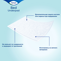 Пеленки впитывающие (простыни) TENA Bed Underpad, 90 смx60 см, Normal (2 капли), 5 шт.