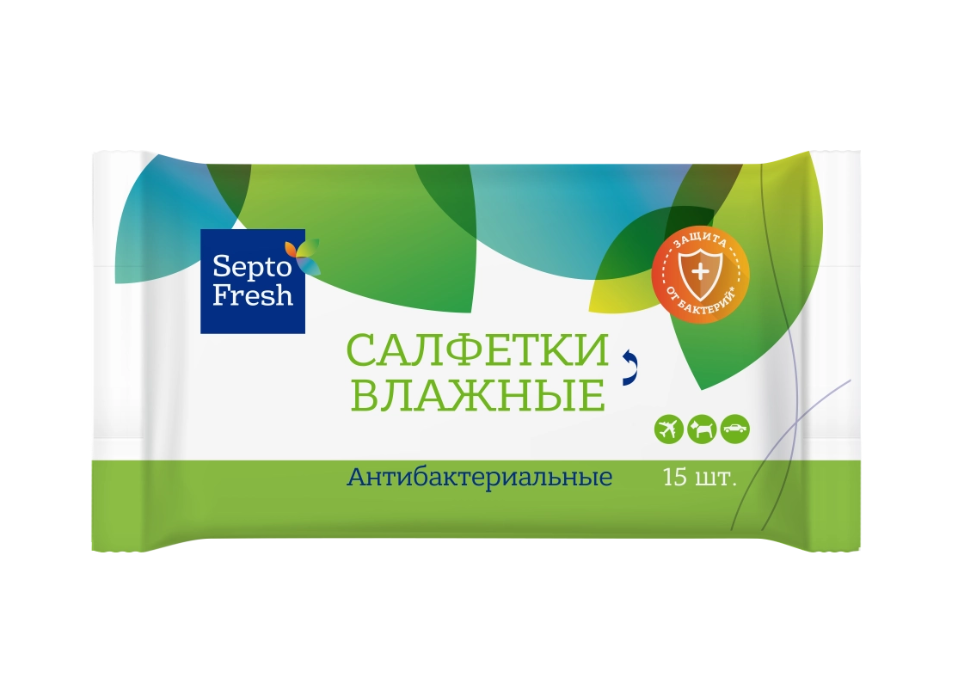 фото упаковки SeptoFresh салфетки влажные антибактериальные