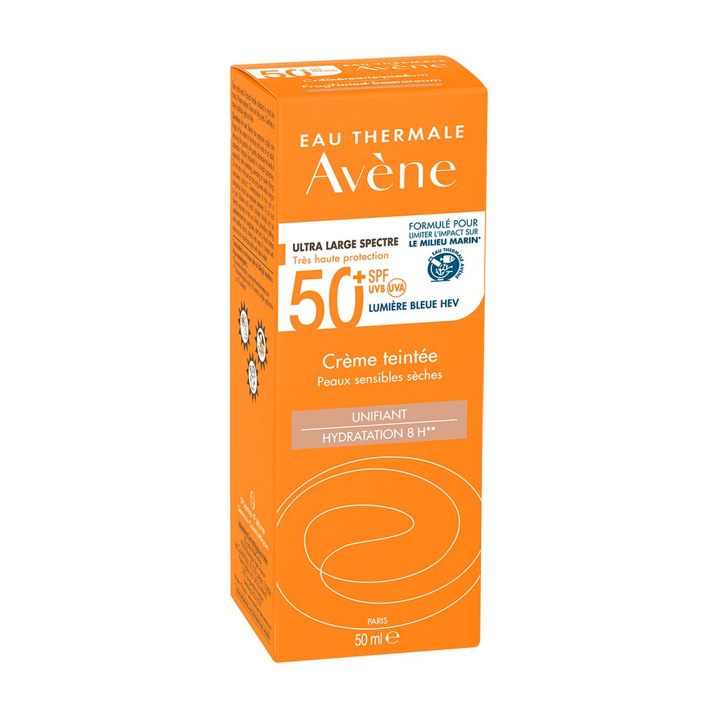 Avene Крем солнцезащитный тонирующий, SPF50, крем, для сухой и чувствительной кожи лица, 50 мл, 1 шт.