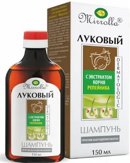 Mirrolla шампунь луковый с экстрактом корня репейника