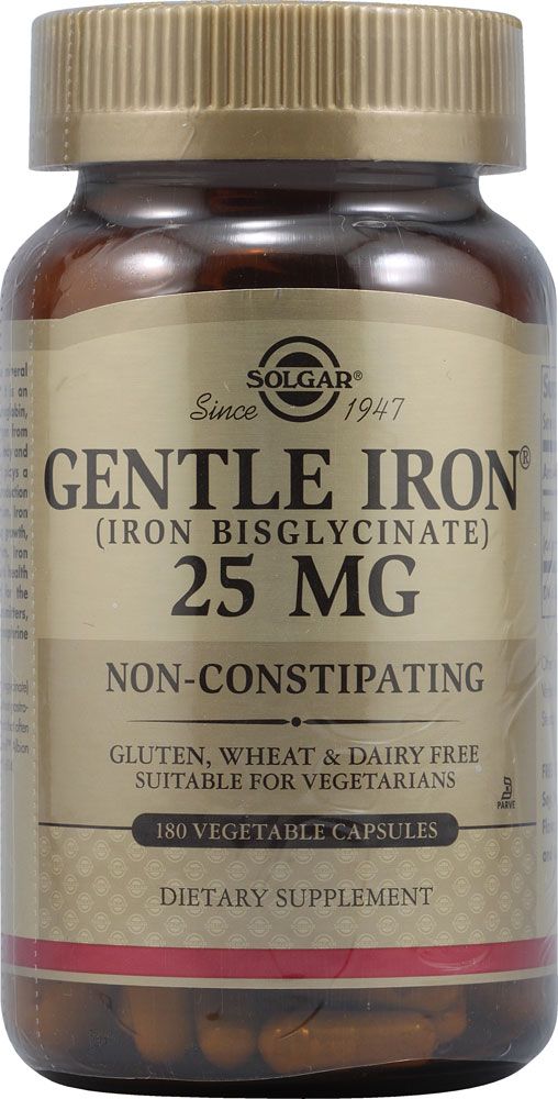 Solgar Легкодоступное железо Джентл Айрон, 25 мг, капсулы, 180 шт.