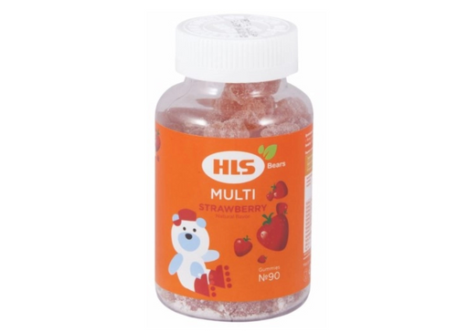 HLS Мишки Мультивитамин, пастилки жевательные, со вкусом клубники, 90 шт.