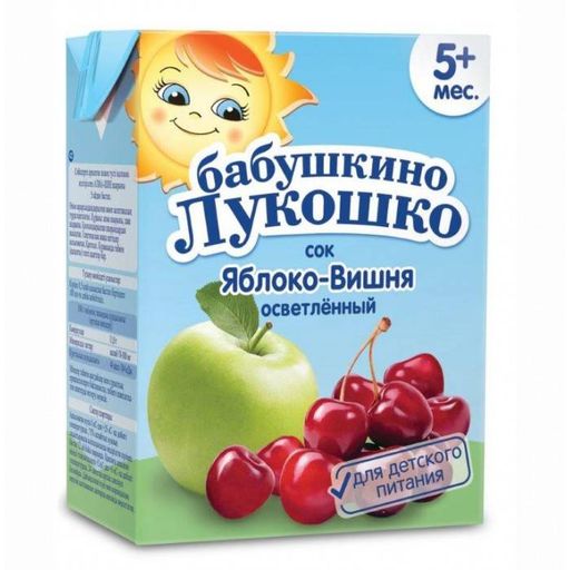 Бабушкино Лукошко Сок яблоко  вишня осветленный, сок, 200 мл, 1 шт.