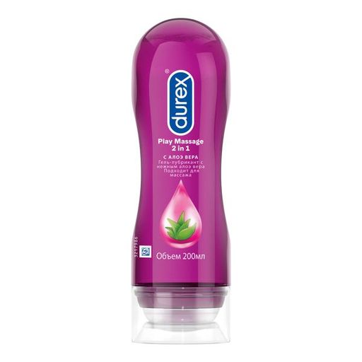 Гель-смазка Durex Play Massage 2in1, гель, с алоэ вера, 200 мл, 1 шт.