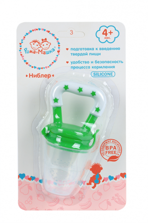 Рома+Машка Ниблер для подготовки к введению прикорма, для детей с 4 месяцев, зеленого цвета, 1 шт.
