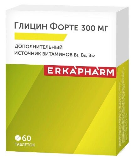 Erkapharm Глицин Форте, таблетки для рассасывания, 60 шт.