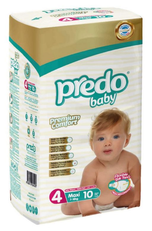 Predo Baby Подгузники для детей, р. 4, 7-18кг, 10 шт.