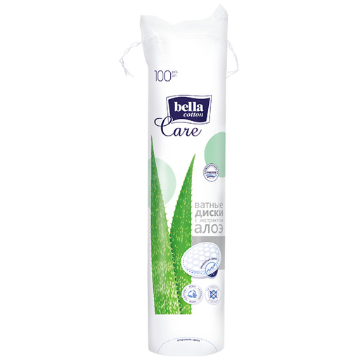 Bella Cotton Care Ватные подушечки с экстрактом алоэ, 100 шт.