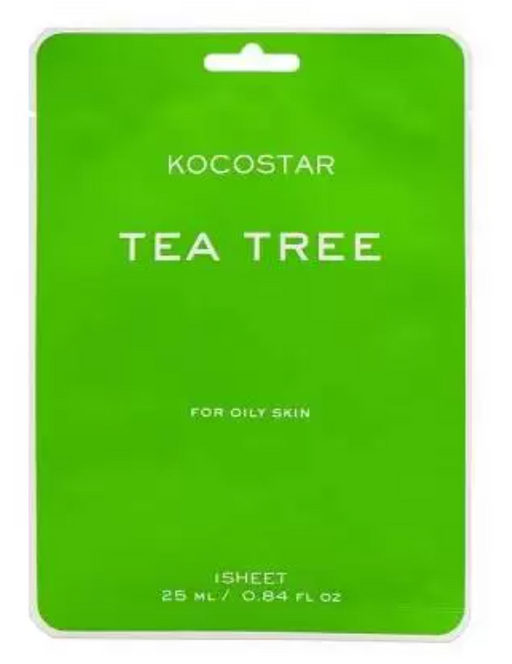 Kocostar Tea Tree Маска для проблемной кожи против высыпаний, маска для лица, Чайное дерево, 25 мл, 1 шт.